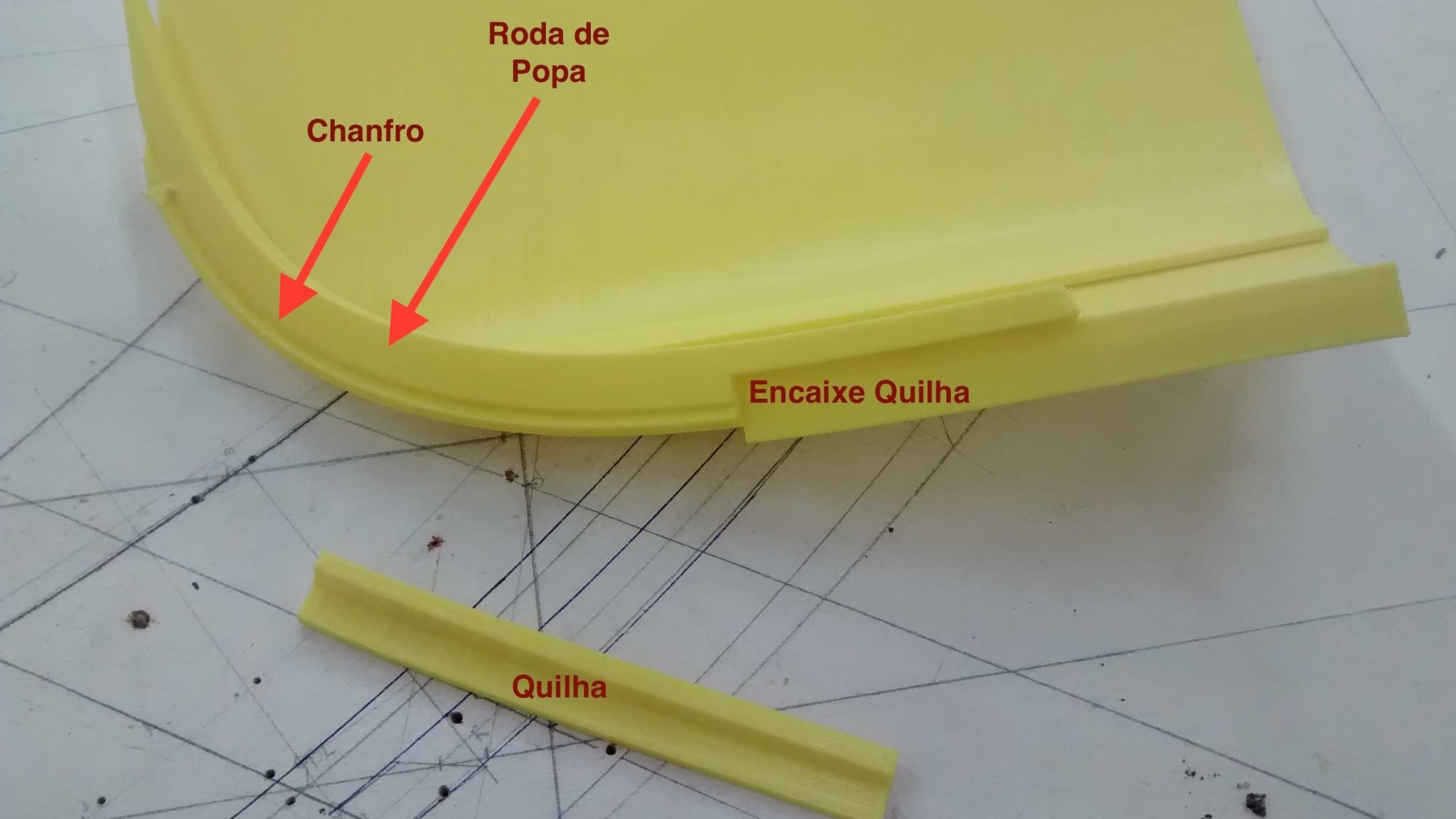 Modelo 3D da roda de proa com parte do casco (Fonte: Cassio Neres)